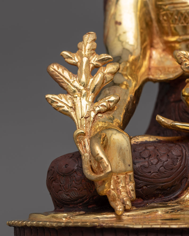 Enlightened Buddhist Deity Bhaisajyaguru Sculpture Medicine Buddha | Spiritual Home Decor