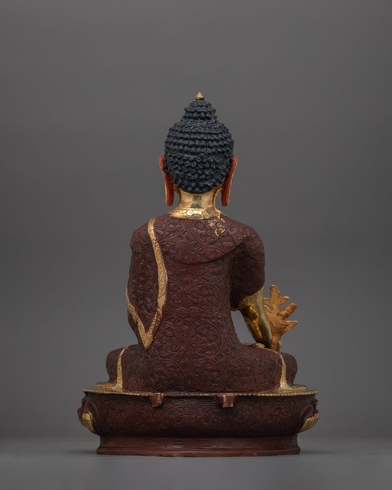 Enlightened Buddhist Deity Bhaisajyaguru Sculpture Medicine Buddha | Spiritual Home Decor