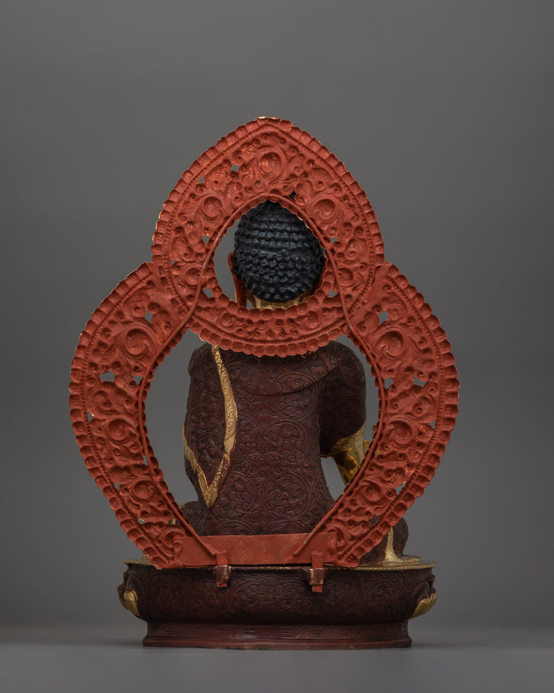 Enlightened Buddhist Deity Bhaisajyaguru Sculpture Medicine Buddha | Spiritual Home Decor