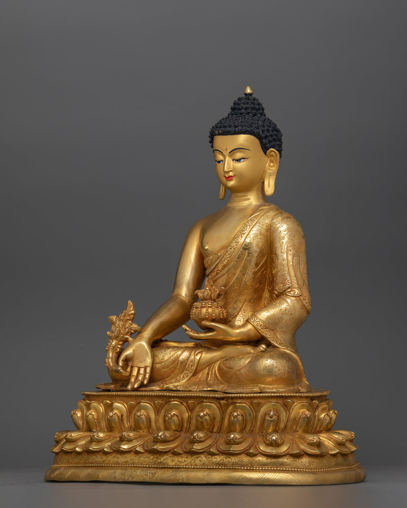 Tibetan Buddhist Bhaisajyaguru Sculpture (Medicine Buddha) | Buddha of Healing