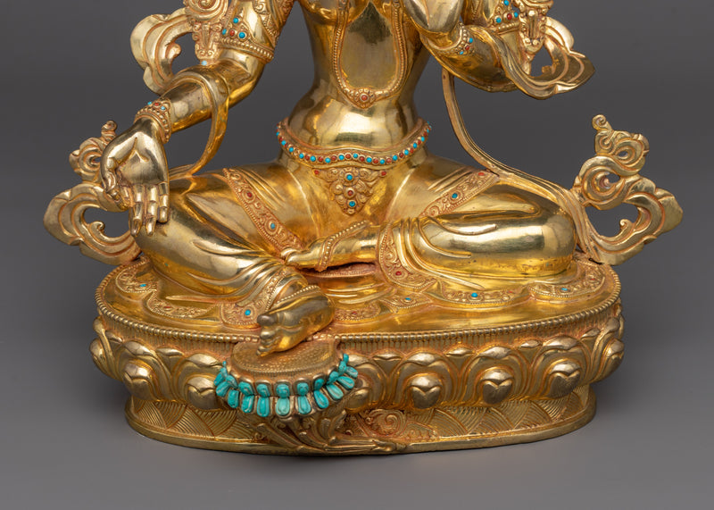 Himalayan Spiritual Green Tara Goddess of Swift Assistance Statue | Sacred Feminine Deity