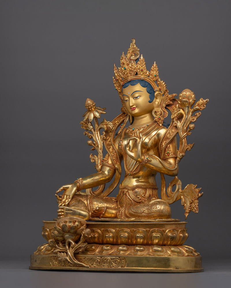 Green Tara Representation of Female EnergyStatue | Buddhist Tara Compassion Deity Statue