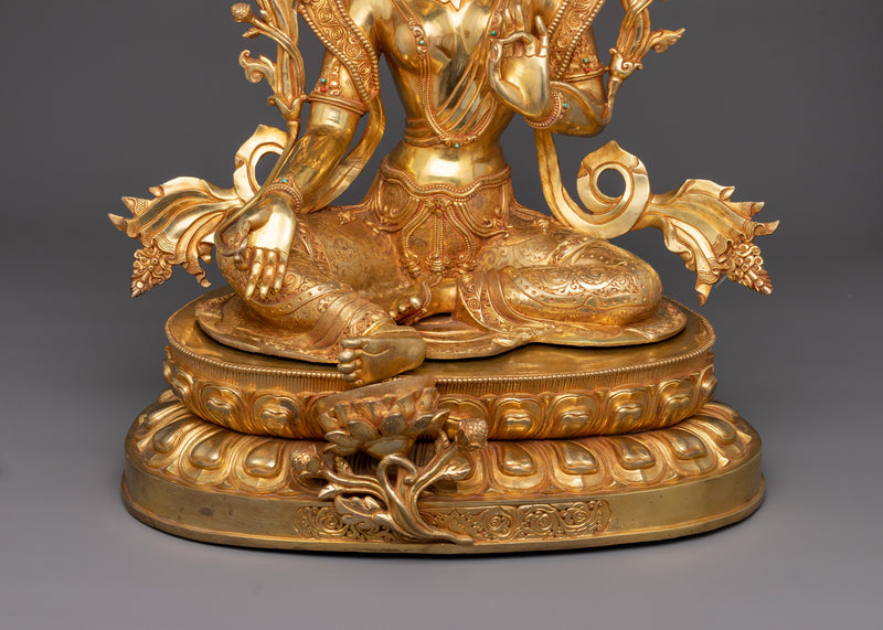 Green Tara Representation of Female EnergyStatue | Buddhist Tara Compassion Deity Statue