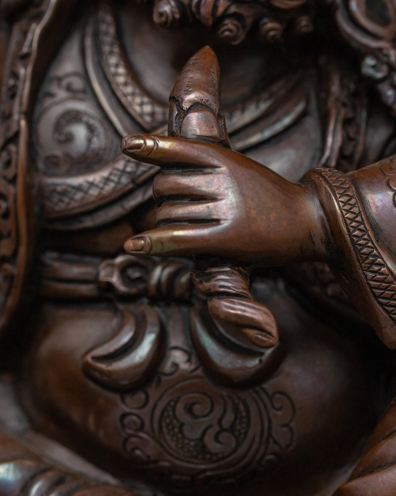 Wrathful Protector Dorje Legpa Sacred Figurine | Oxidized Copper Himalayan Craft