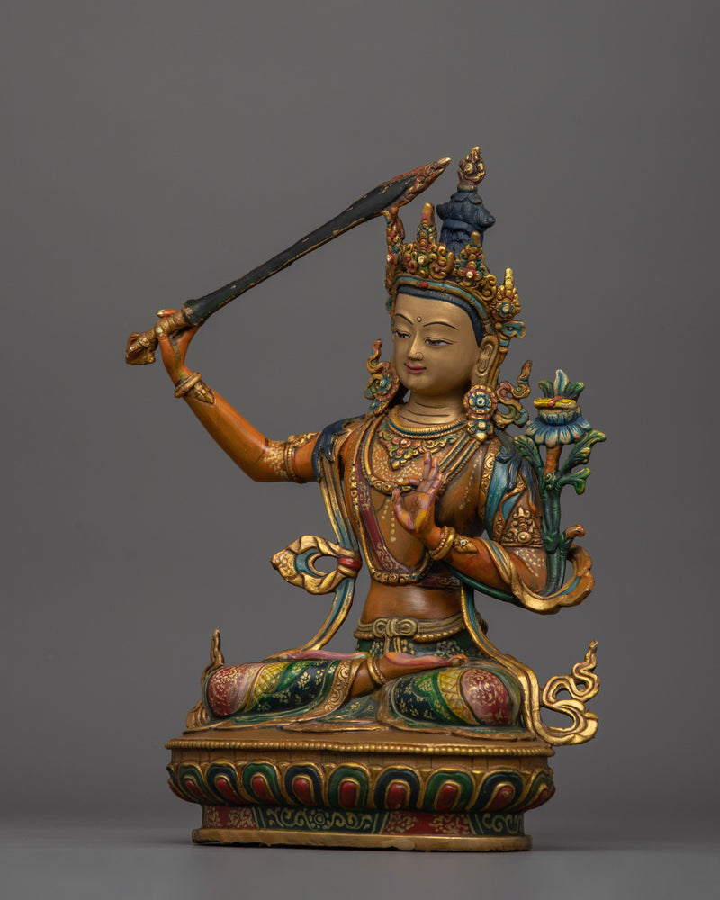 Spiritual Guardian of Knowledge Manjushri Statue | Bodhisattva of Wisdom