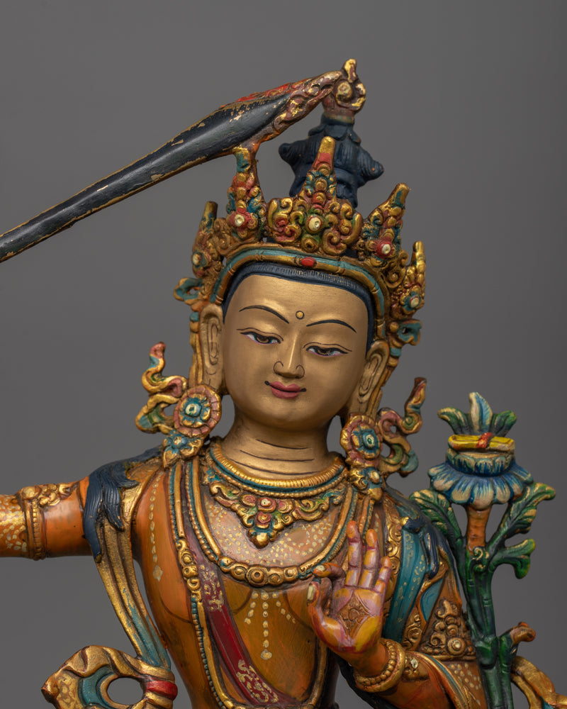 Spiritual Guardian of Knowledge Manjushri Statue | Bodhisattva of Wisdom