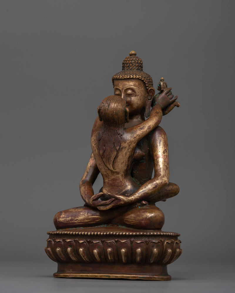 Sacred Yab Yum of Samantabhadra With Consort Statue | Himalayan Buddhist Artwork