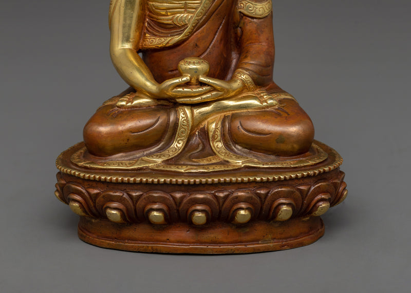 Amitabha Buddha Infinite Life Tibetan Buddha Statue | Handcrafted 24K Gold Gilded Buddhist Art