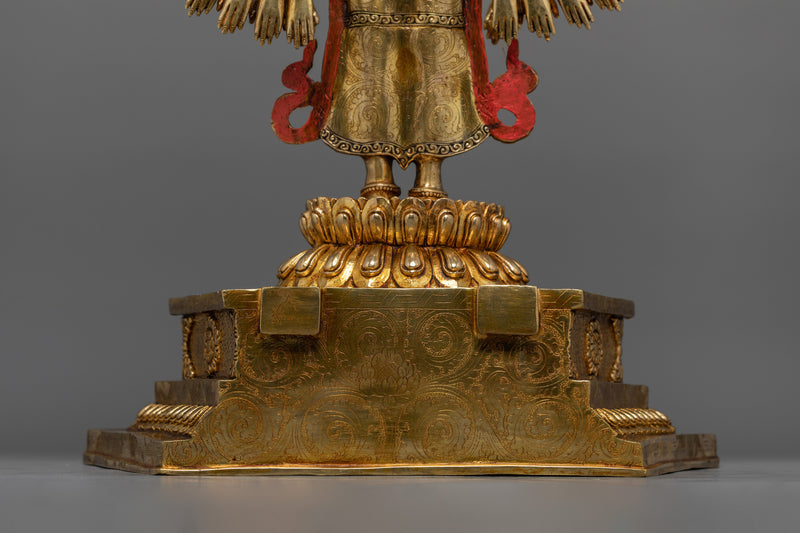 Thousand Armed Chenrezig Hand-Carved Buddhist Statue | Avalokiteshvara Bodhisattva