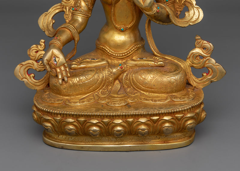 White Tara Female Buddha Goddess Sculpture | Tibetan Goddess of Compassion