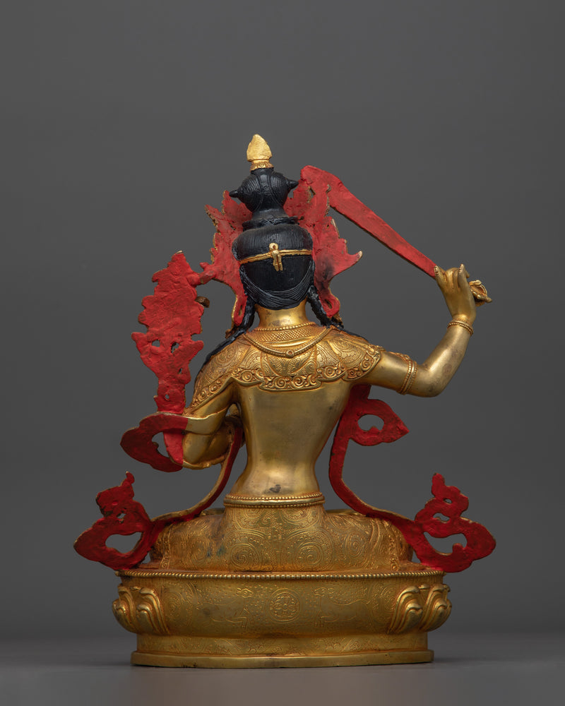 Enlightened Teacher of Dharma Manjushri Sculpture | Vajrayana Buddhism Bodhisattva