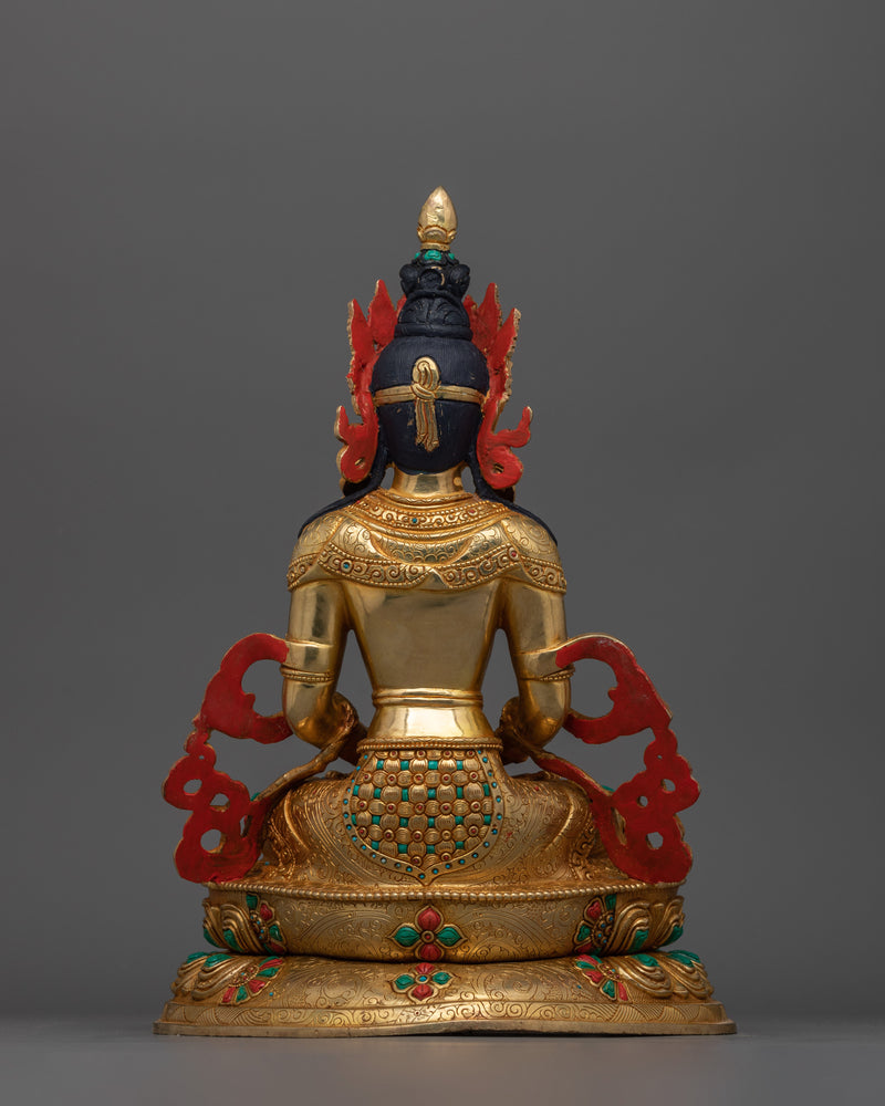 Tibetan Meditation Deity Amitayus Statue | Revered Icon in Buddhist Art and Culture