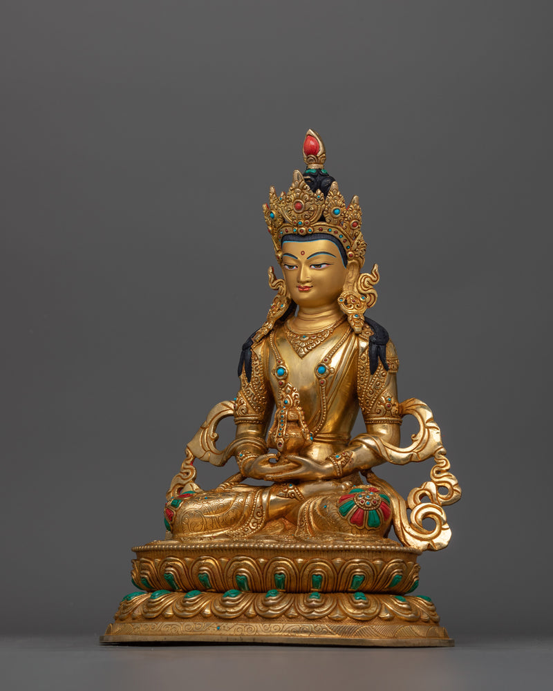 Tibetan Meditation Deity Amitayus Statue | Revered Icon in Buddhist Art and Culture