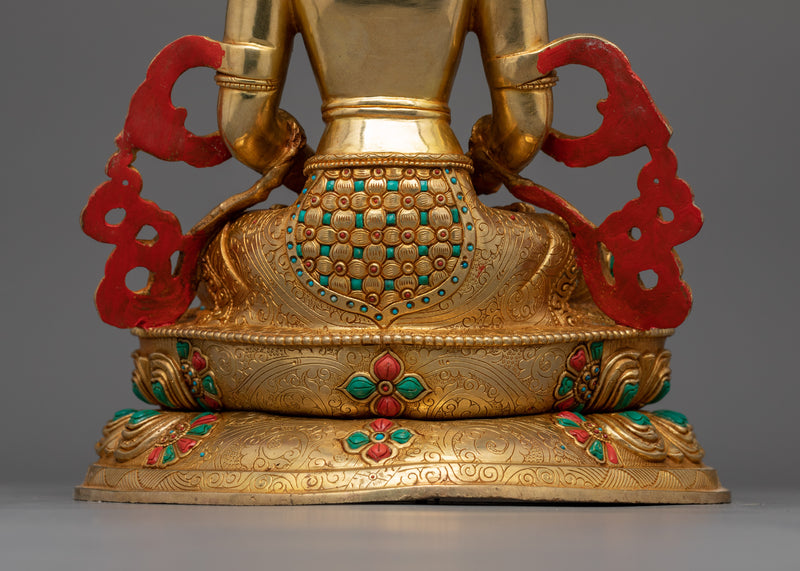 Tibetan Meditation Deity Amitayus Statue | Revered Icon in Buddhist Art and Culture