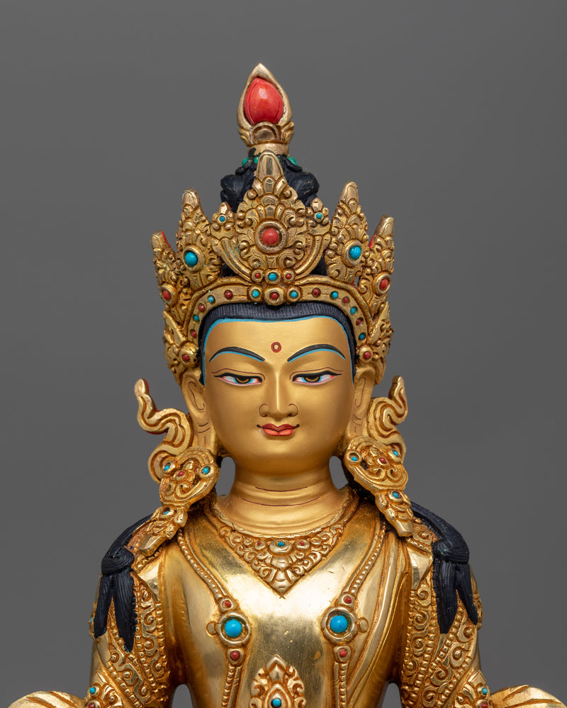 Tibetan Meditation Deity Amitayus Statue | Revered Icon in Buddhist Art and Culture