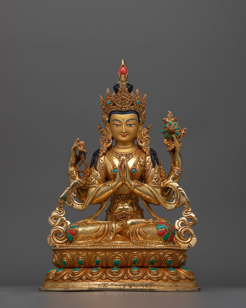 Traditional Bodhisattva Set Statues | Compassion, Longevity, Wisdom and Purity Artwork