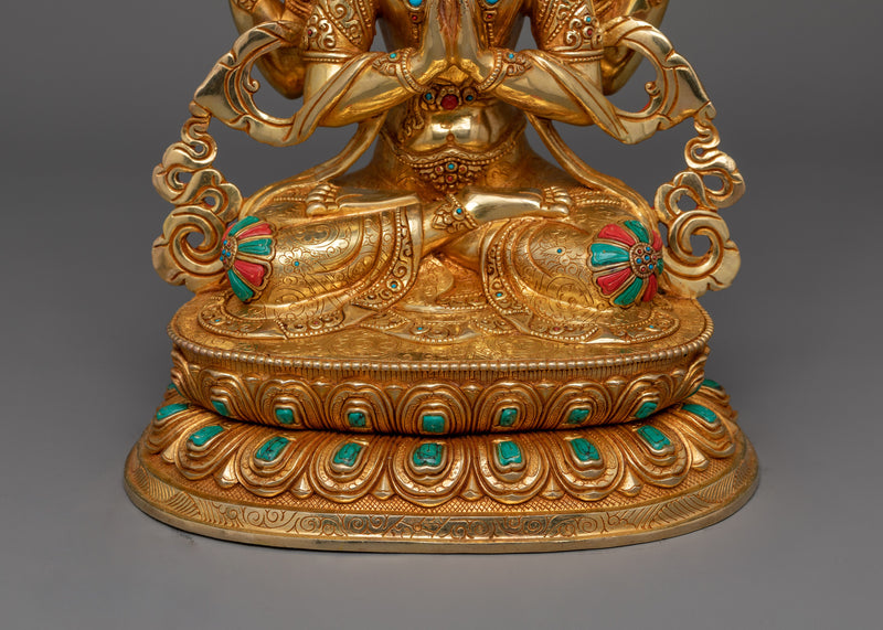 Bodhisattva Compassionate Deity Chenresig Figurine | Symbol of Mercy and Benevolence