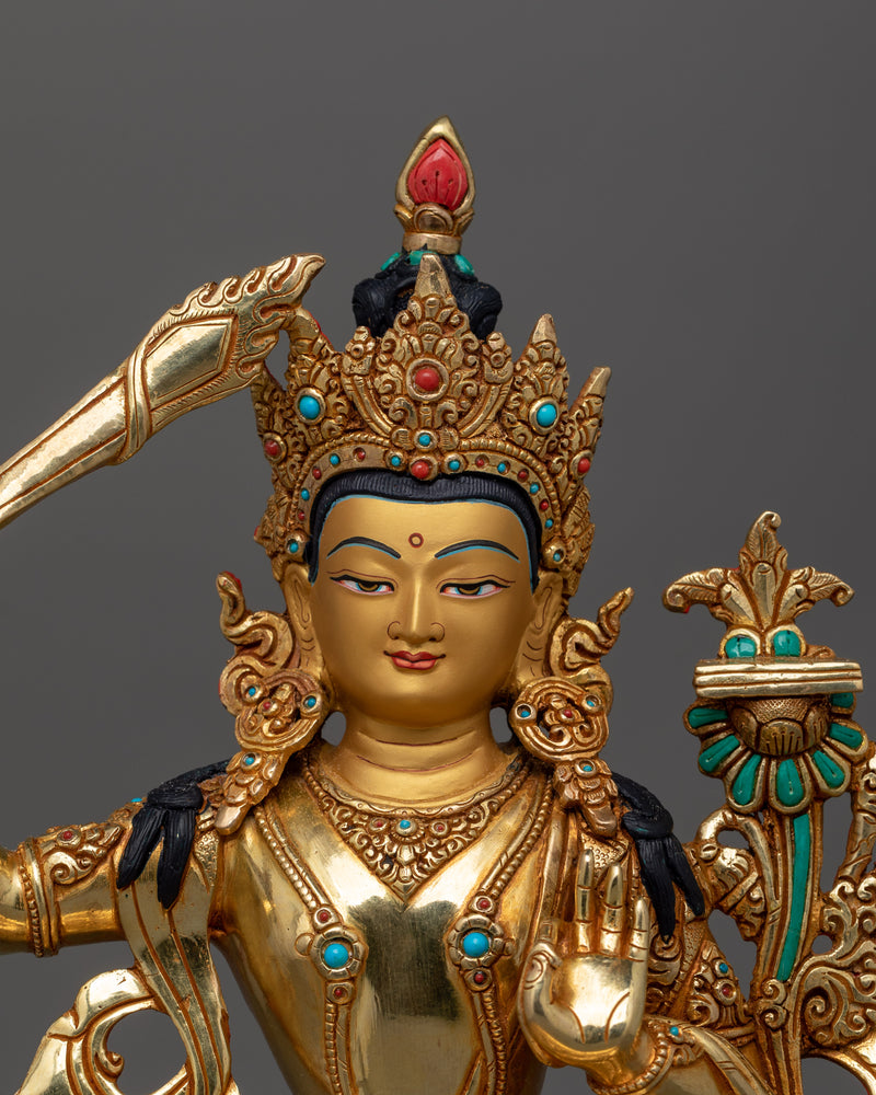 Spiritual Deity Manjughosa Statue (Manjushri) | The Bodhisattva of Wisdom