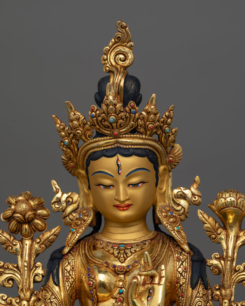 White Tara Bodhisattva with Seven Eyes Deity Statue | Goddess of Compassion