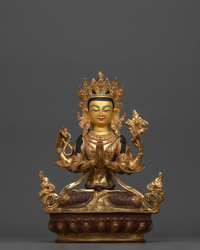 Enlightened Compassionate Deity Avalokiteshvara Statue | Chenresig Buddhism Idol