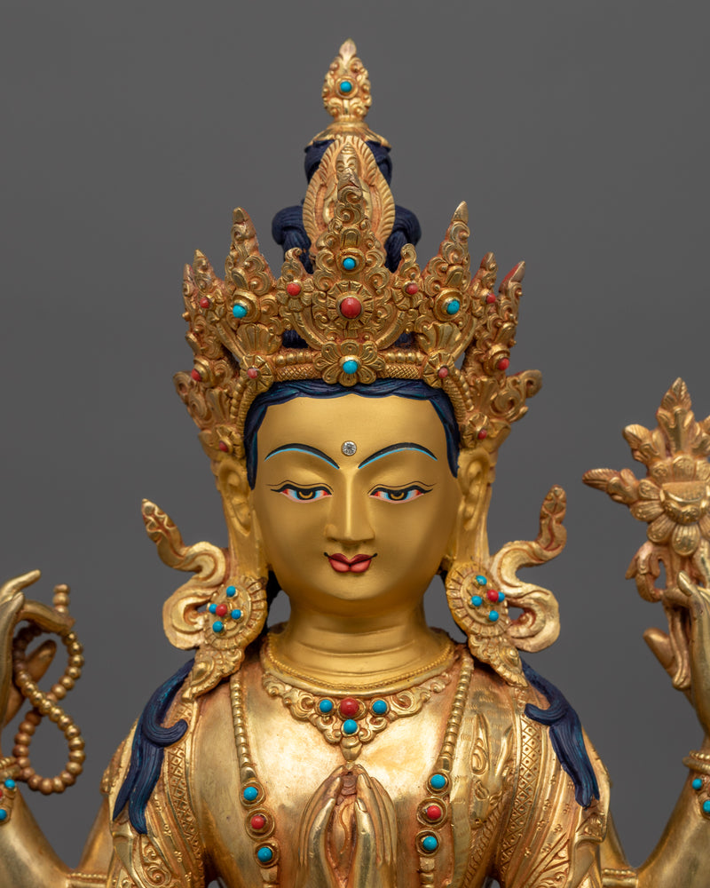 The Buddhist Deity Avalokiteshvara Statue "Chenrezig" | Tranquil Bodhisattva