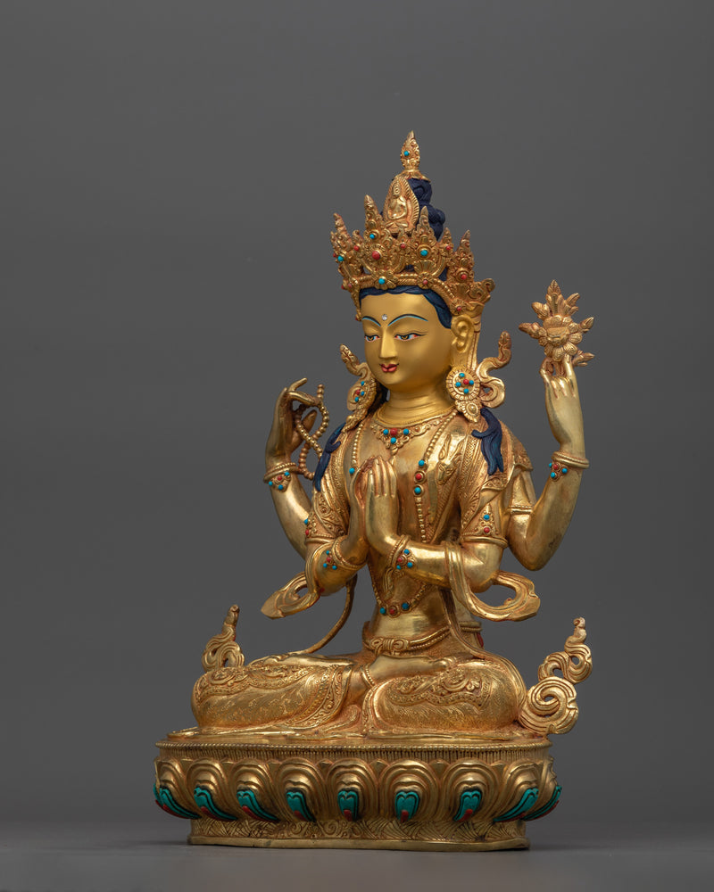 The Buddhist Deity Avalokiteshvara Statue "Chenrezig" | Tranquil Bodhisattva