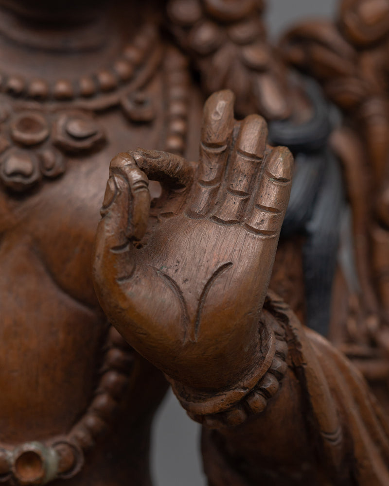 Guardian Manjushri Sculpture for Dharma | Holder of the Prajnaparamita Sutra