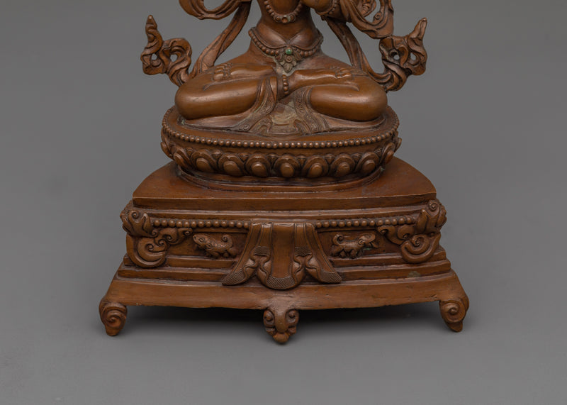 Guardian Manjushri Sculpture for Dharma | Holder of the Prajnaparamita Sutra