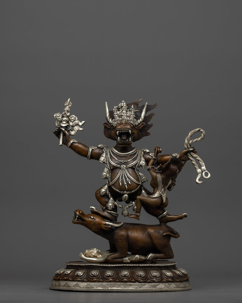 Wrathful Deity Dharmaraja Yama Statue | Embodiment of Compassion