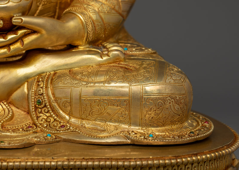 24K Gold Gilded Bodhisattva Amitabha Buddha Statue | Spiritual Peaceful Home Decor