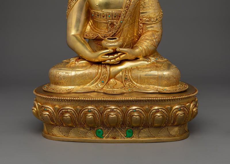 24K Gold Gilded Bodhisattva Amitabha Buddha Statue | Spiritual Peaceful Home Decor