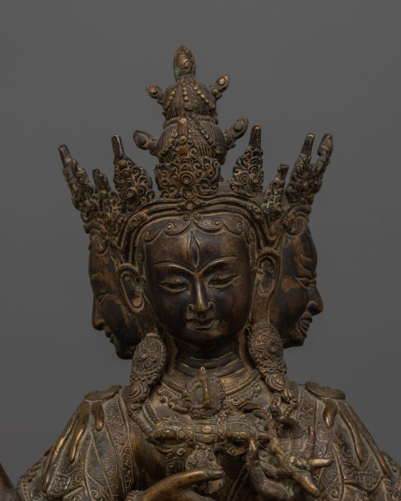 Namgyalma Dakini Figurine | Antique Finished Oxidized Copper