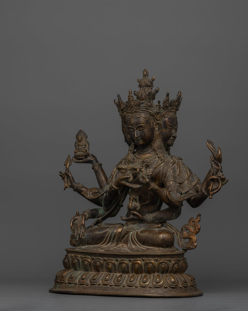 Namgyalma Dakini Figurine | Antique Finished Oxidized Copper