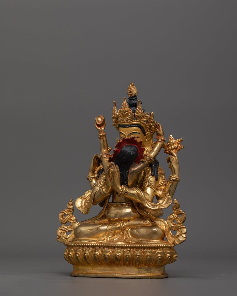 Bodhisattva Buddhist Chenrezig with Consort Figurine | Tibetan Yab-Yum Statue for Altar