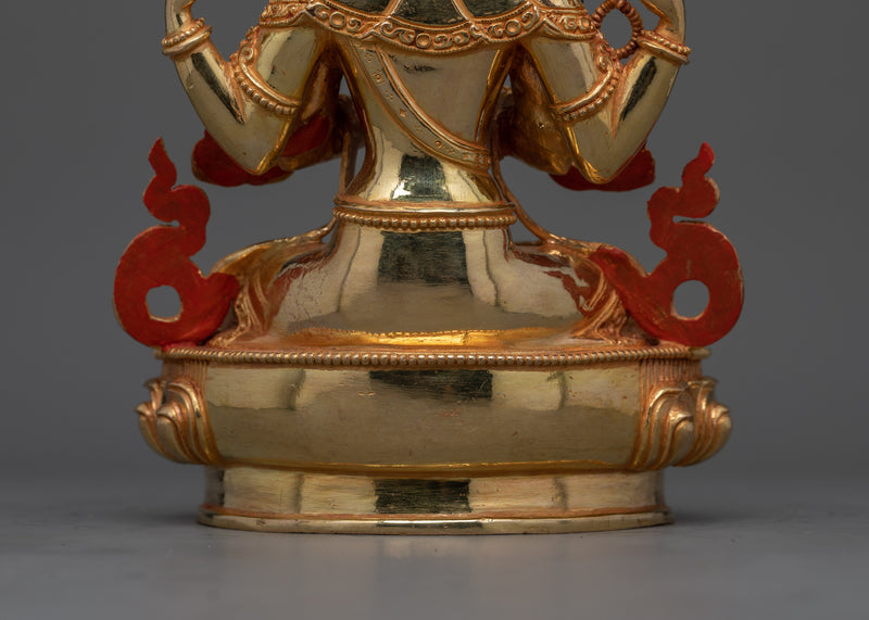 Tibetan Chenrezig Bodhisattva of Compassion Statue | Handcrafted for Meditation Practice