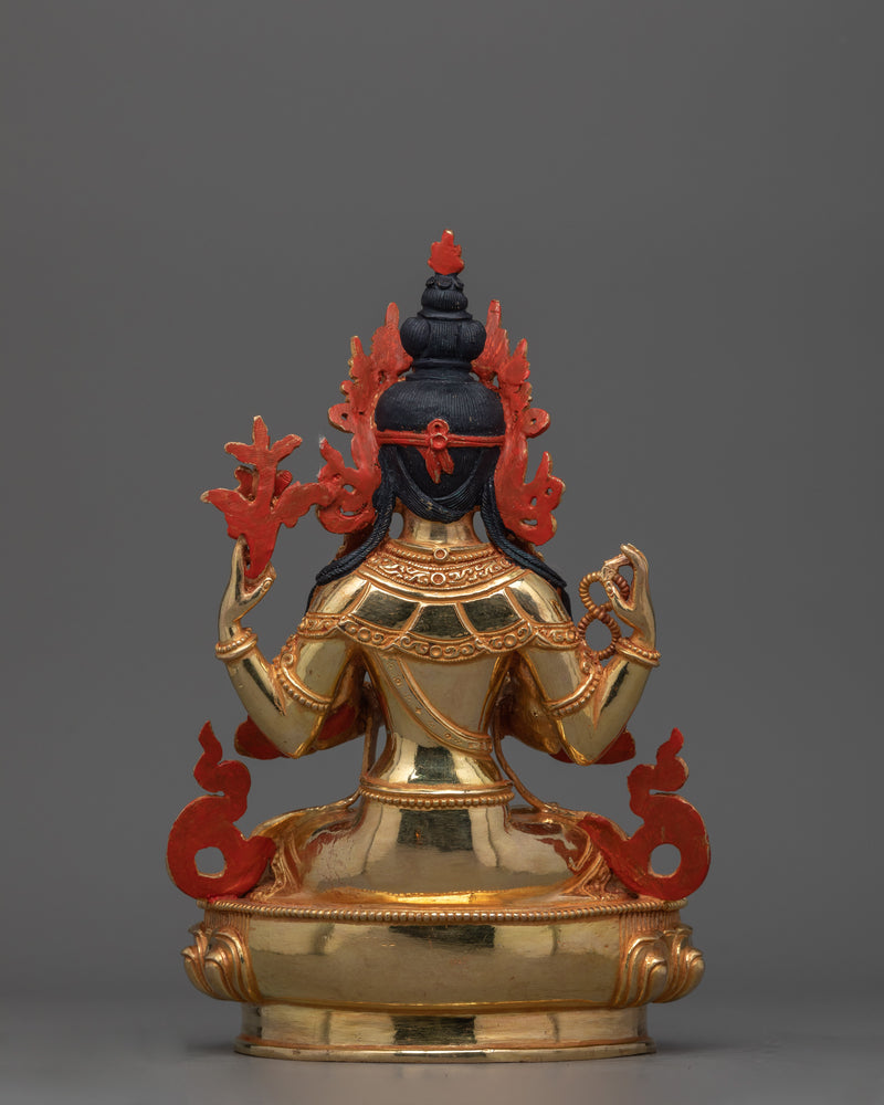 Tibetan Chenrezig Bodhisattva of Compassion Statue | Handcrafted for Meditation Practice