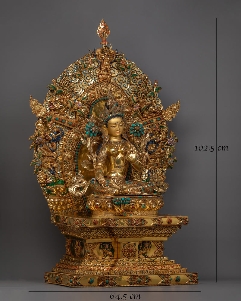 Exquisite Green Tara Statue