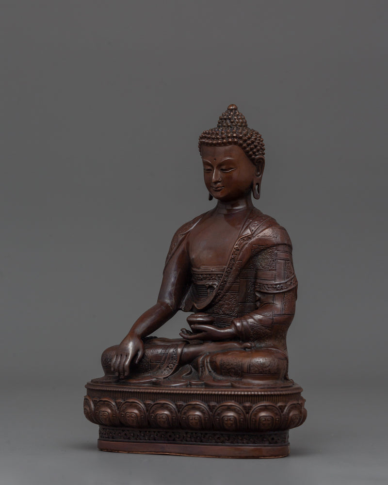 Oxidized Copper Shakyamuni Buddha Statue For Spiritual Awakening | Himalayan Artwork