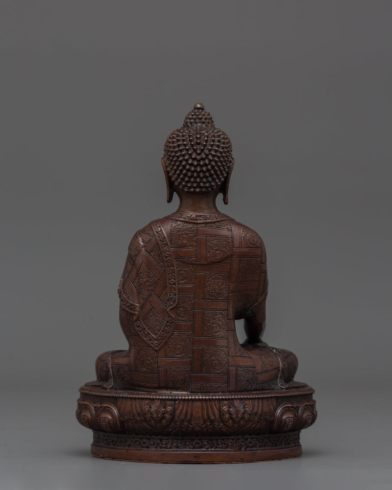 Oxidized Copper Shakyamuni Buddha Statue For Spiritual Awakening | Himalayan Artwork