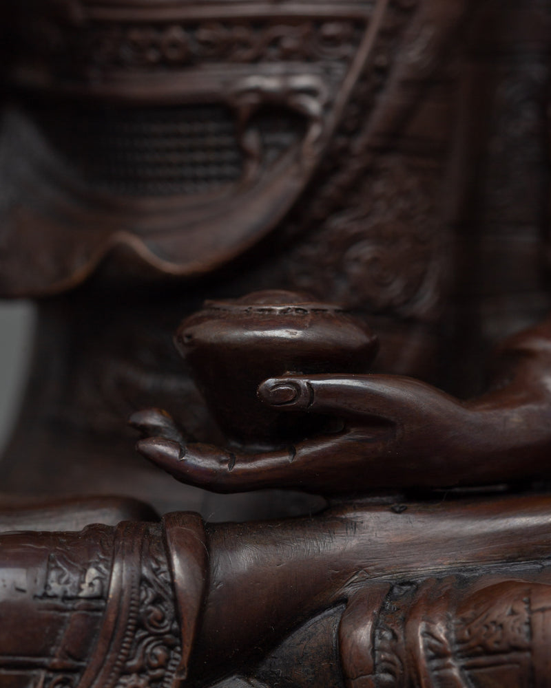 Oxidized Copper Shakyamuni Buddha Statue For Spiritual Awakening | Himalayan Artwork