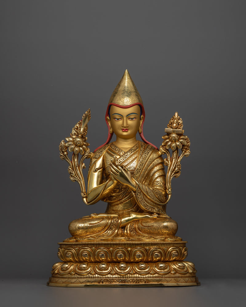 Exquisite Tsongkhapa Statue Set