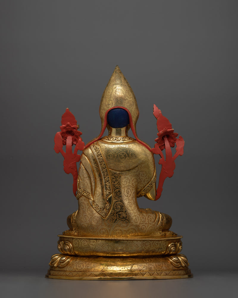 Exquisite Tsongkhapa Statue Set | Handcrafted 24K Gold Gilded Masterpieces