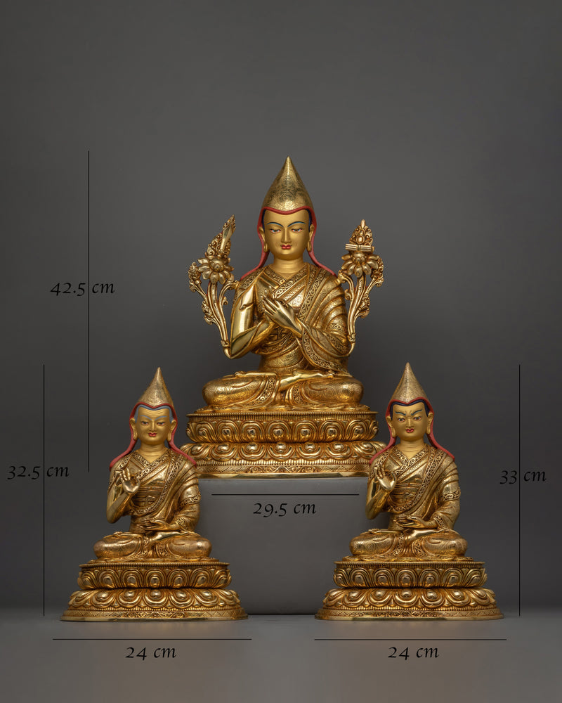 Exquisite Tsongkhapa Statue Set