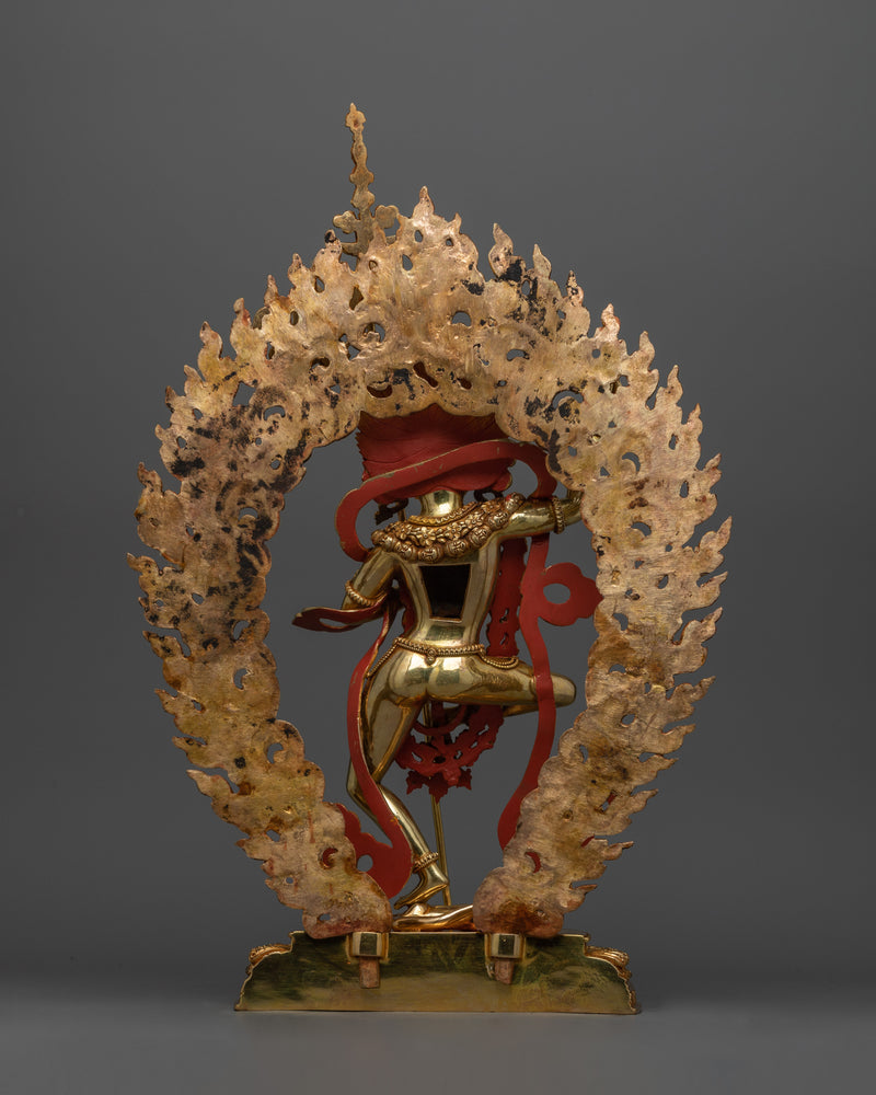 Magnificent Dakini Dorje Phagmo Statue | 17.3” Handcrafted 24K Gold Gilded Art Piece