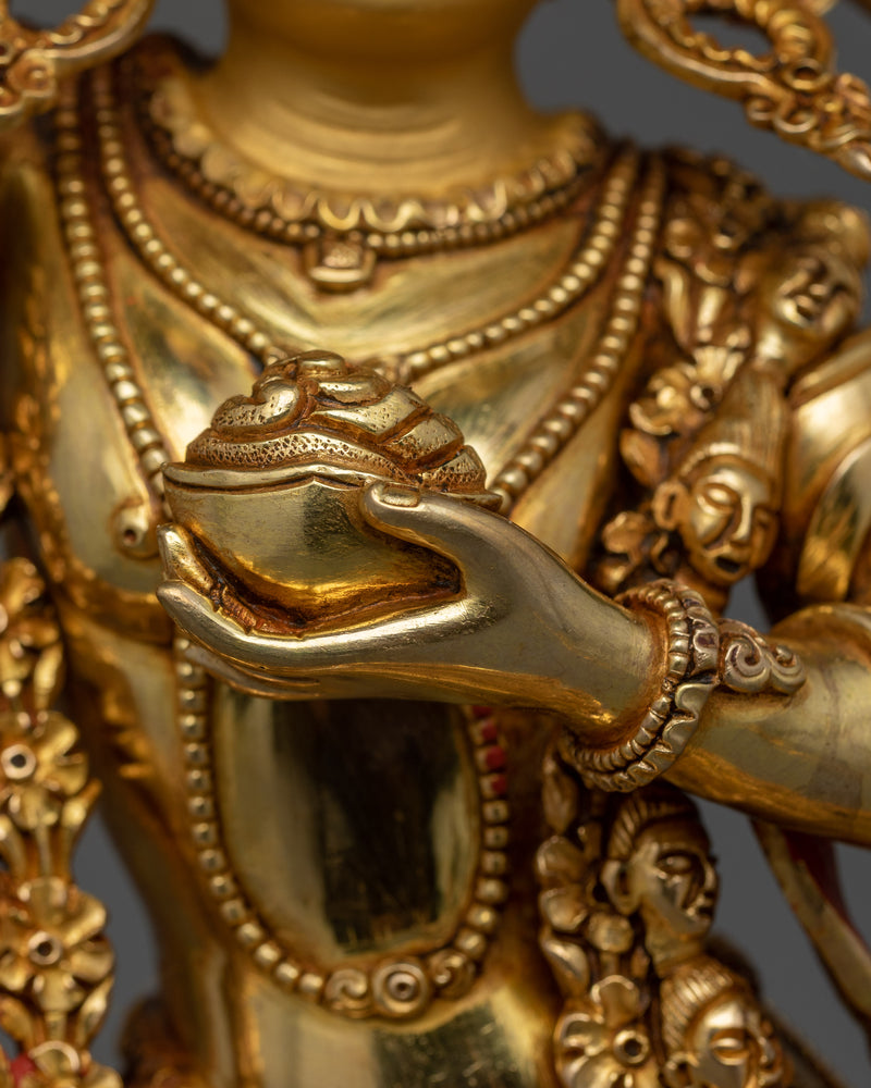 Magnificent Dakini Dorje Phagmo Statue | 17.3” Handcrafted 24K Gold Gilded Art Piece