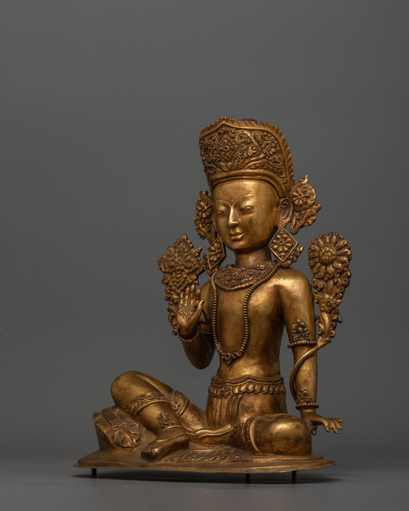 Handcrafted Lord Indra Sculpture with Repoussé work | The King of Gods