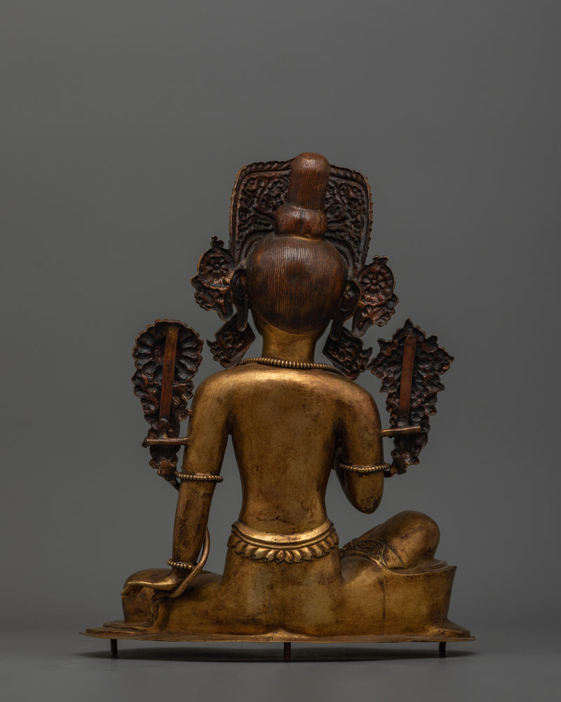 Handcrafted Lord Indra Sculpture with Repoussé work | The King of Gods