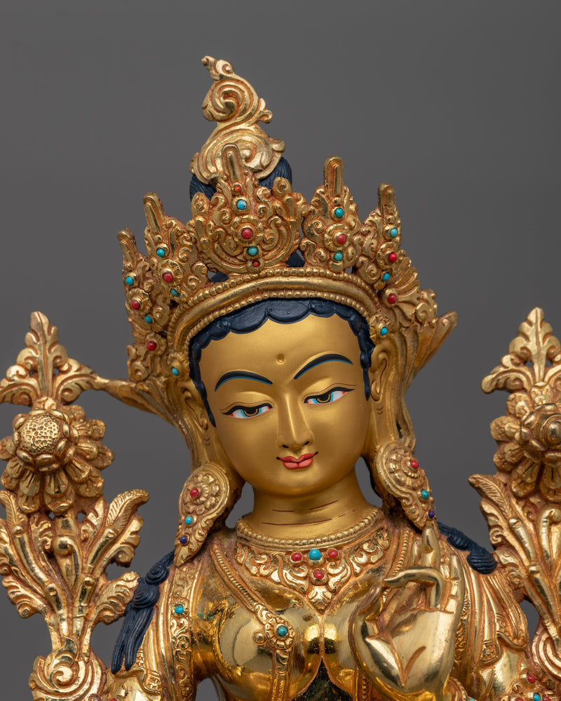 13.4 Inch Green Tara Handmade Statue | Mother of All Buddhas