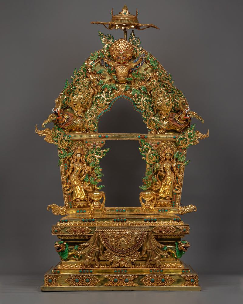 Majestic 61 Inch Shakyamuni Buddha Statue | Triple-Layered 24K Gold Gilded Masterpiece