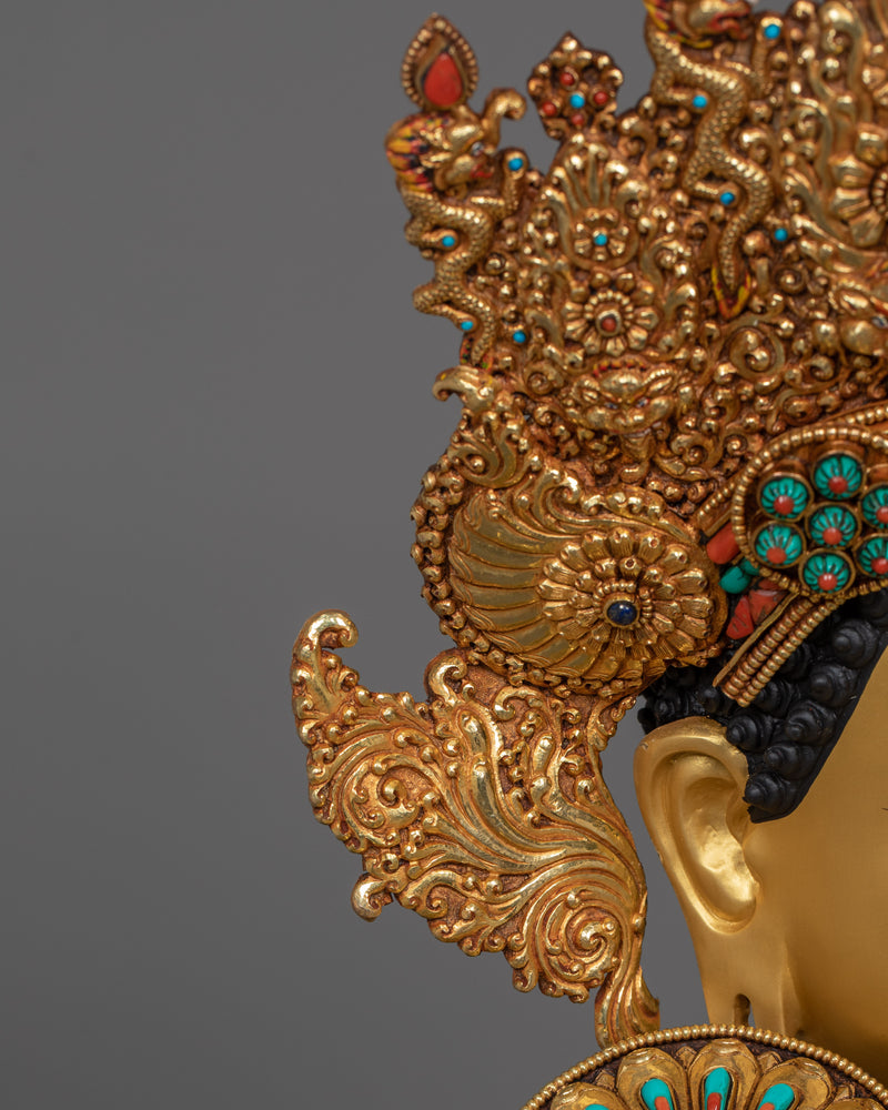 Majestic 61 Inch Shakyamuni Buddha Statue | Triple-Layered 24K Gold Gilded Masterpiece